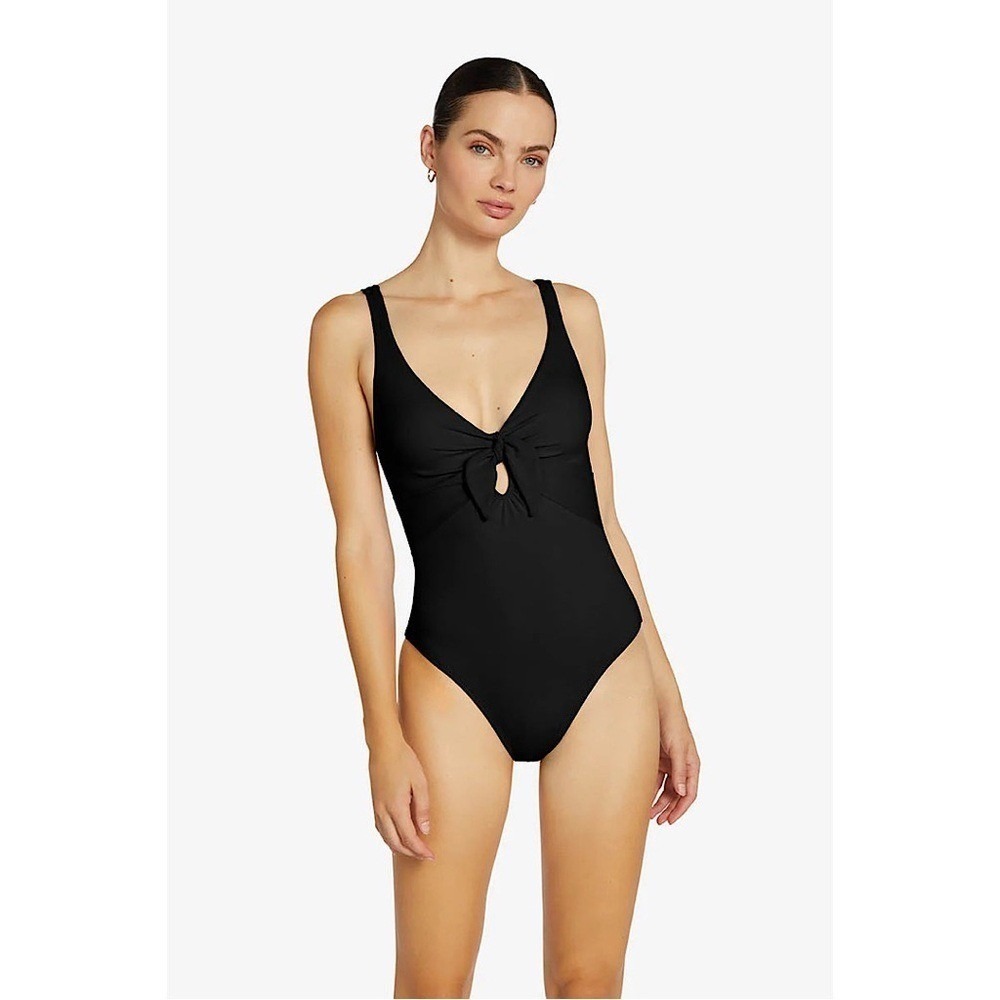 Robin Piccone AVA KNOT ONE PIECE Swimsuit BLACK 14